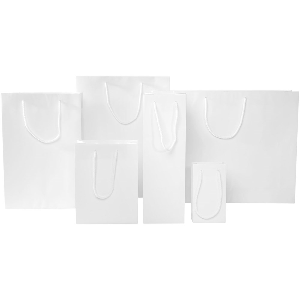 Handgefertigte 170 g/m² Weinflaschentüte aus Integra-Papier mit Kunststoff Kordelgriffen – 12 × 9 × 37 cm