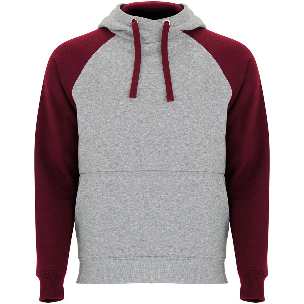 Badet 280 g/m² zweifarbiger Kapuzenpullover Unisex - heather grau, granatrot