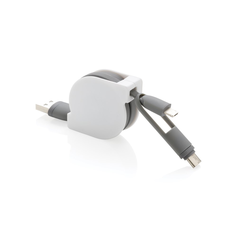 3-in-1 ausziehbares Kabel - grau (± PMS Grey)