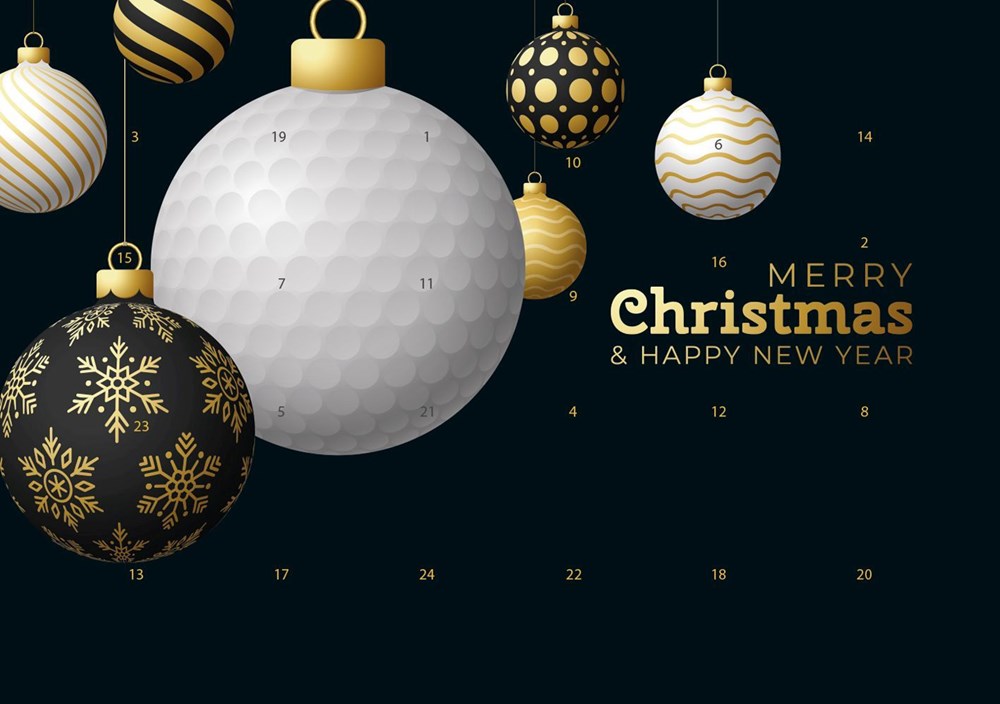 reinpapier® Classic-Adventskalender STANDARDMOTIV, Sportliche Weihnachten - Golf - M120